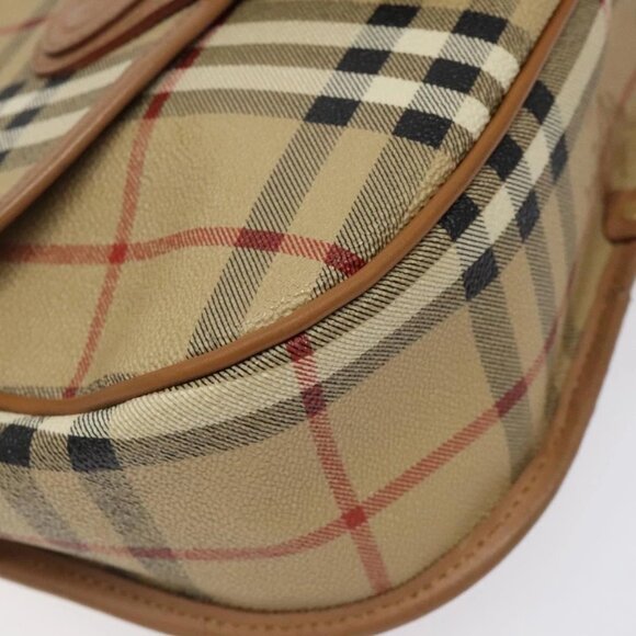 Burberrys Nova Check Shoulder Bag PVC Beige Gold Auth BA2017 - Picture 5 of 16